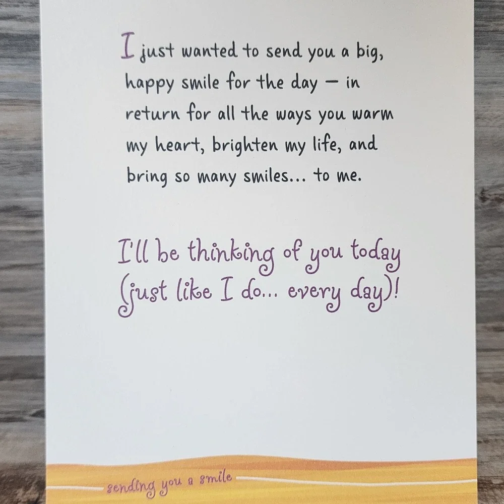 Blue Mountain Arts Greeting Card Enclosed A Smile For The Day Thinking Of You